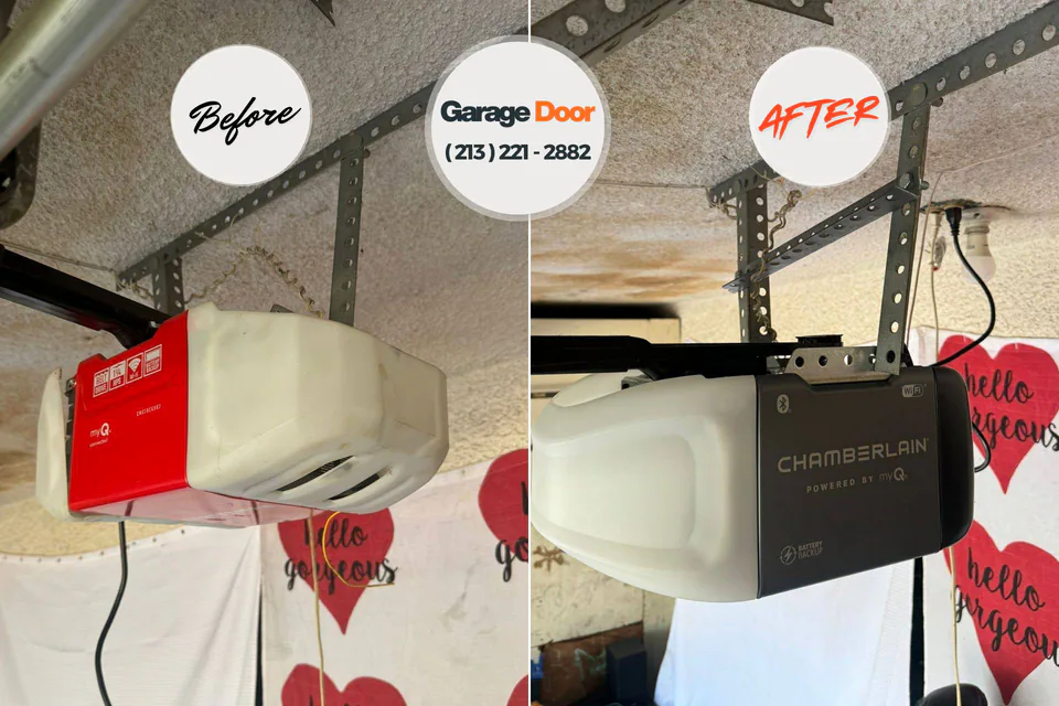 Before and after: garage door repair Tyhee, ID